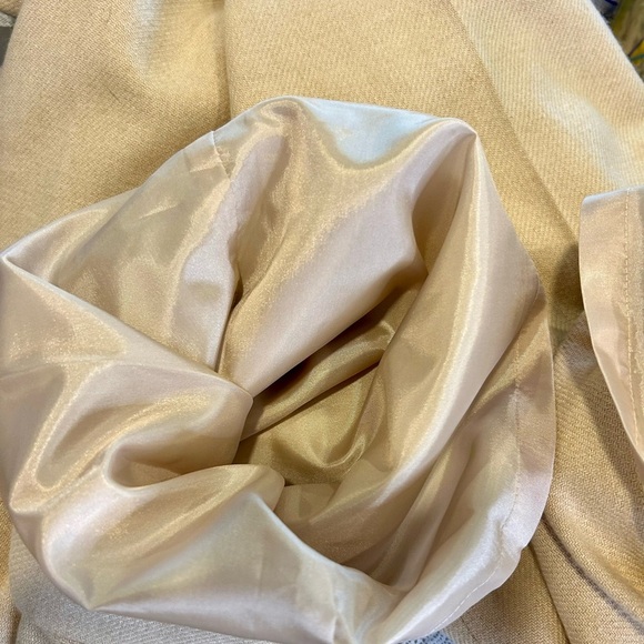 🤩”Talbots” Stylish Wool Blend Tan Wide-Leg Cuffed Pants w/ Pockets Size 10 💛 - Picture 11 of 15